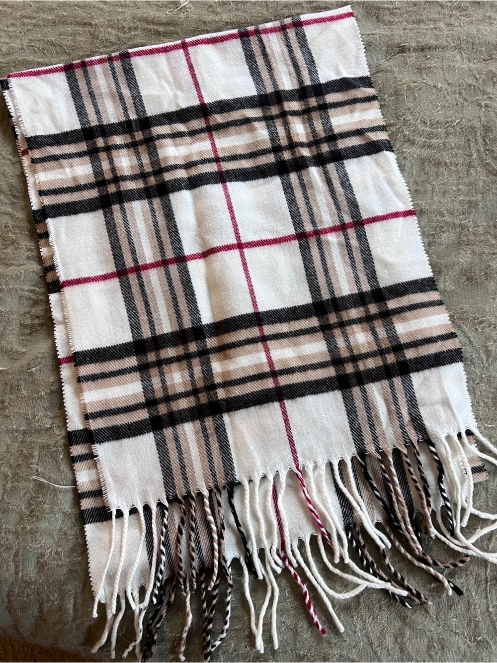 Italian Design Cashmere Blend Fall Plaid Outerwear Scarf Old Money Quiet Luxury